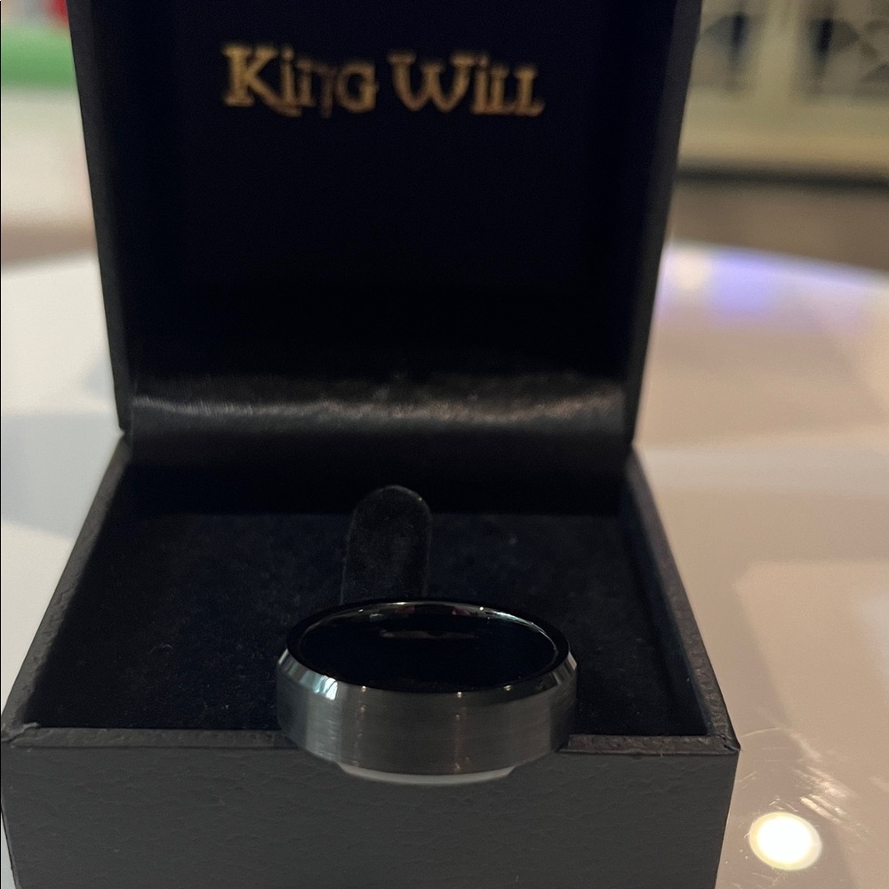 KING WILL Black Tungsten Mens Ring BRAND NEW SIZE 9 EXQUISITE